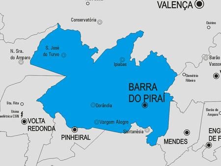 Ramani ya Barra do Piraí manispaa