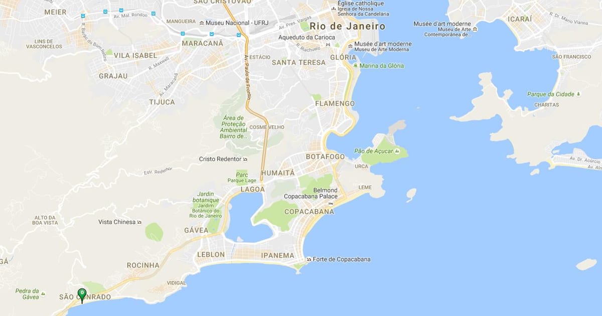 Ramani ya pwani São Conrado