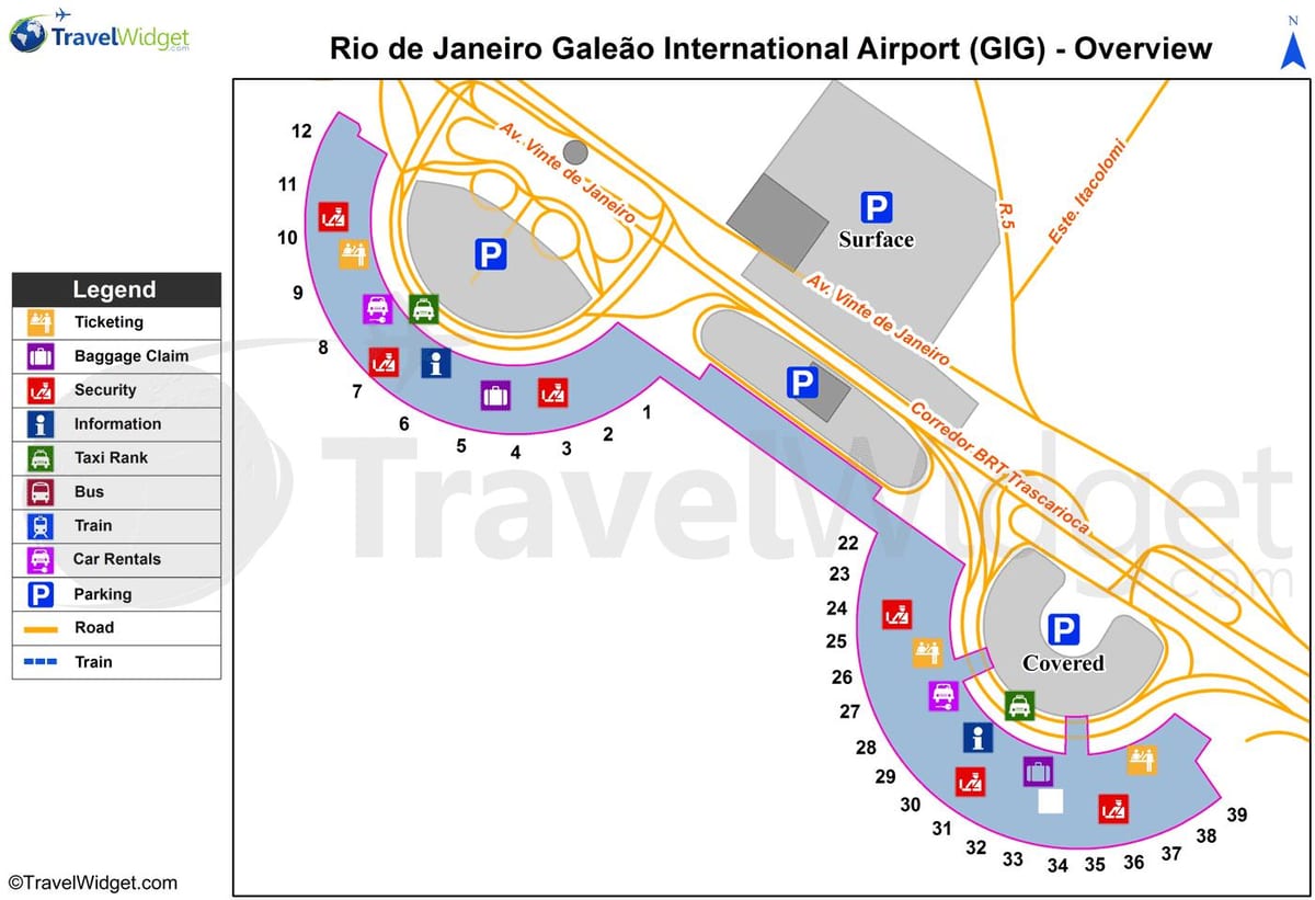 Ramani ya Galeão airport terminal