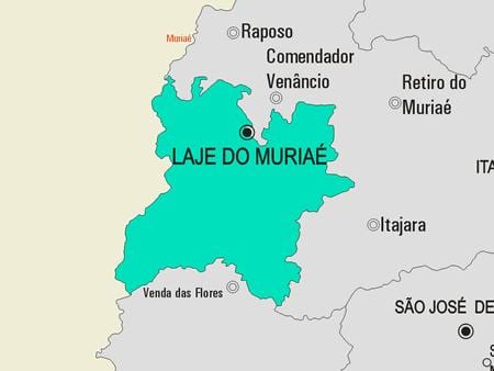 Ramani ya Laje kufanya Muriaé manispaa