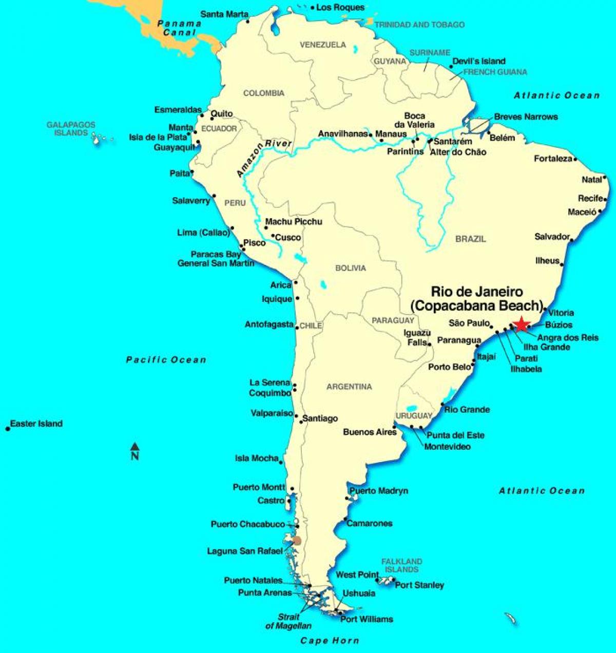 Ramani ya Rio de Janeiro katika Amerika ya Kusini