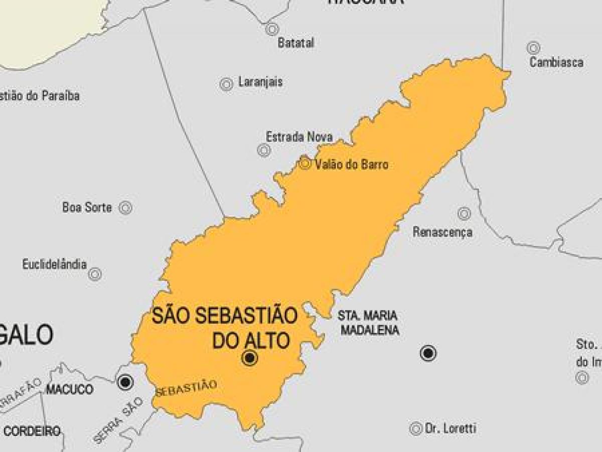 Ramani ya São Sebastião kufanya Alto manispaa