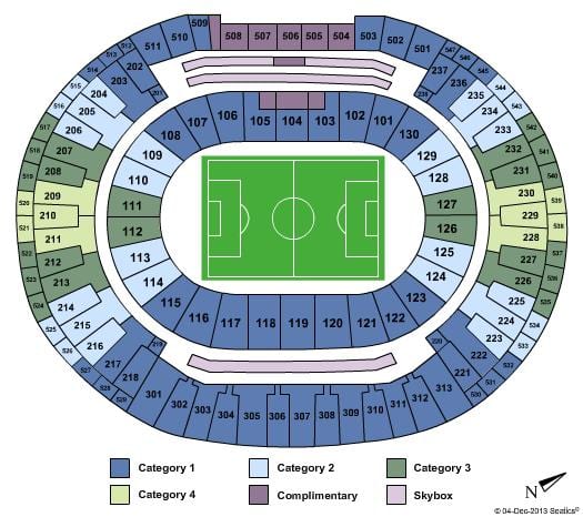 Ramani ya uwanja wa Maracanã sièges