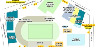 Ramani ya uwanja wa Sao Januário